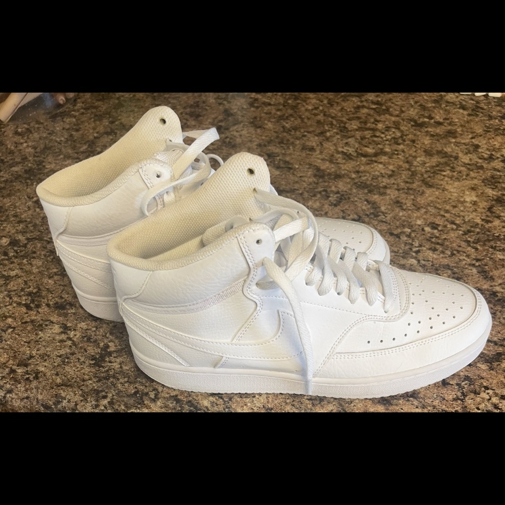 Nike All-White High-Top Sneakers